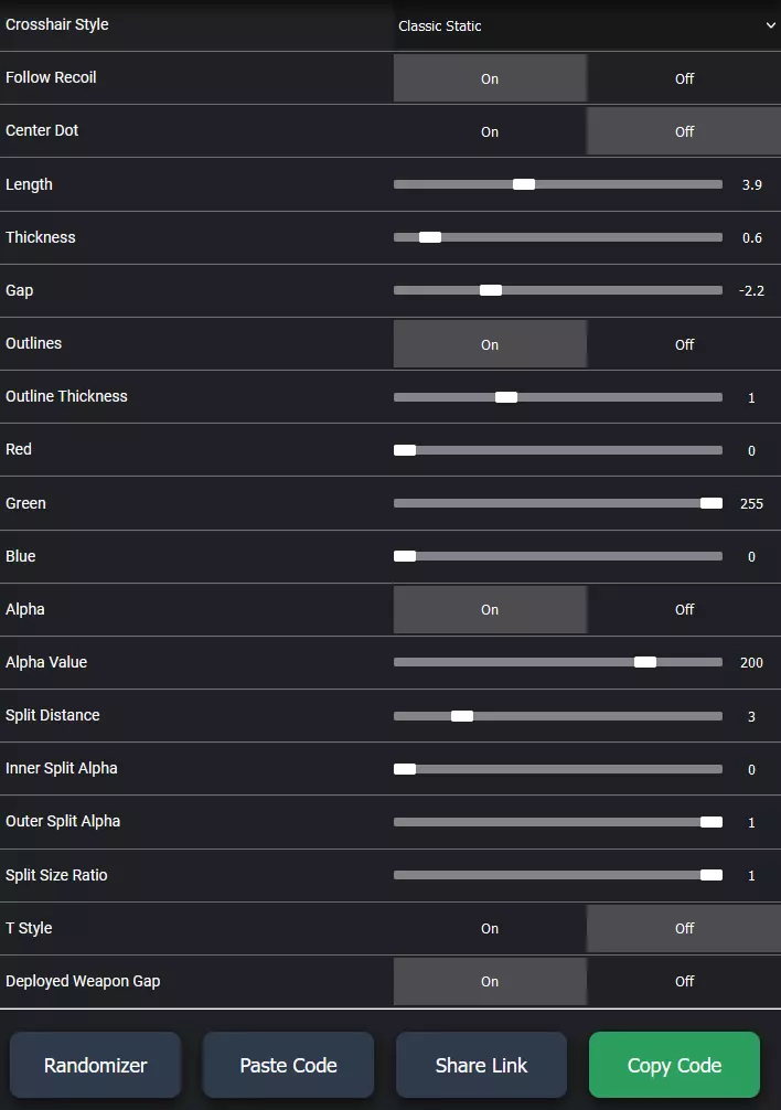 Generator Settings